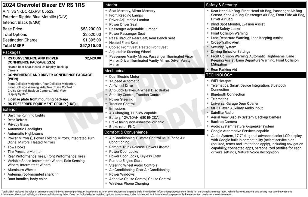 Certified 2024 Chevrolet Blazer EV RS AWD/4WD image 10