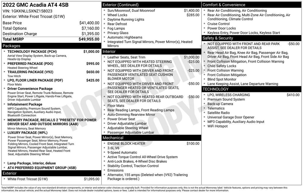 Used 2022 GMC Acadia AT4 w/ Technology Package AWD/4WD image 7