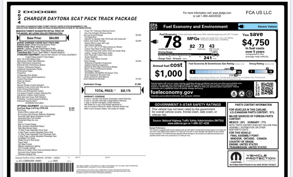 Used 2024 Dodge Charger Daytona Scat Pack w/ Plus Group AWD/4WD image 56