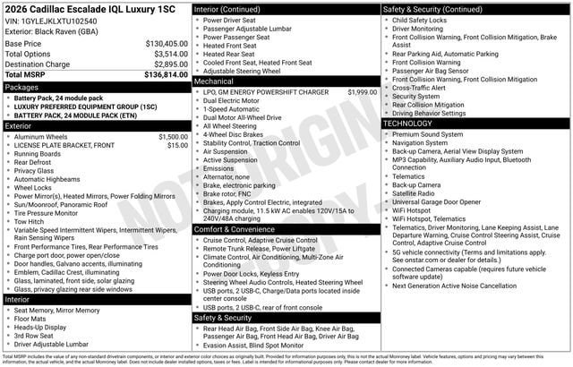 New 2026 Cadillac Escalade IQL Luxury AWD/4WD image 28