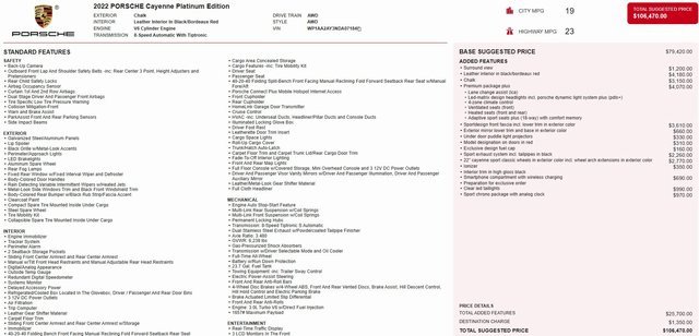 Used 2022 Porsche Cayenne Platinum Edition image 2