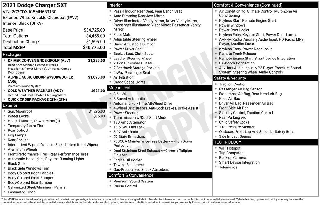 Used 2021 Dodge Charger SXT w/ Driver Convenience Group image 7