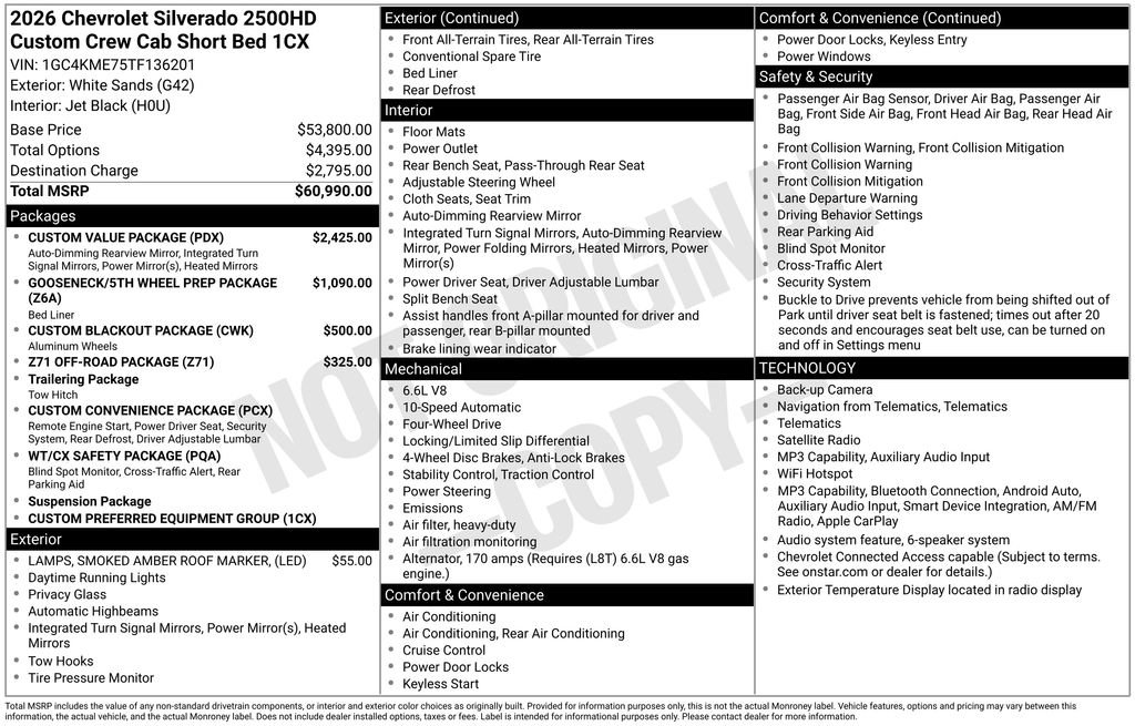 Used 2026 Chevrolet Silverado 2500 Custom w/ Custom Value Package AWD/4WD image 4