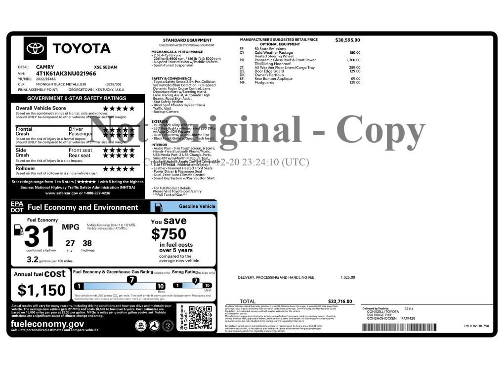 Used 2022 Toyota Camry XSE FWD image 2
