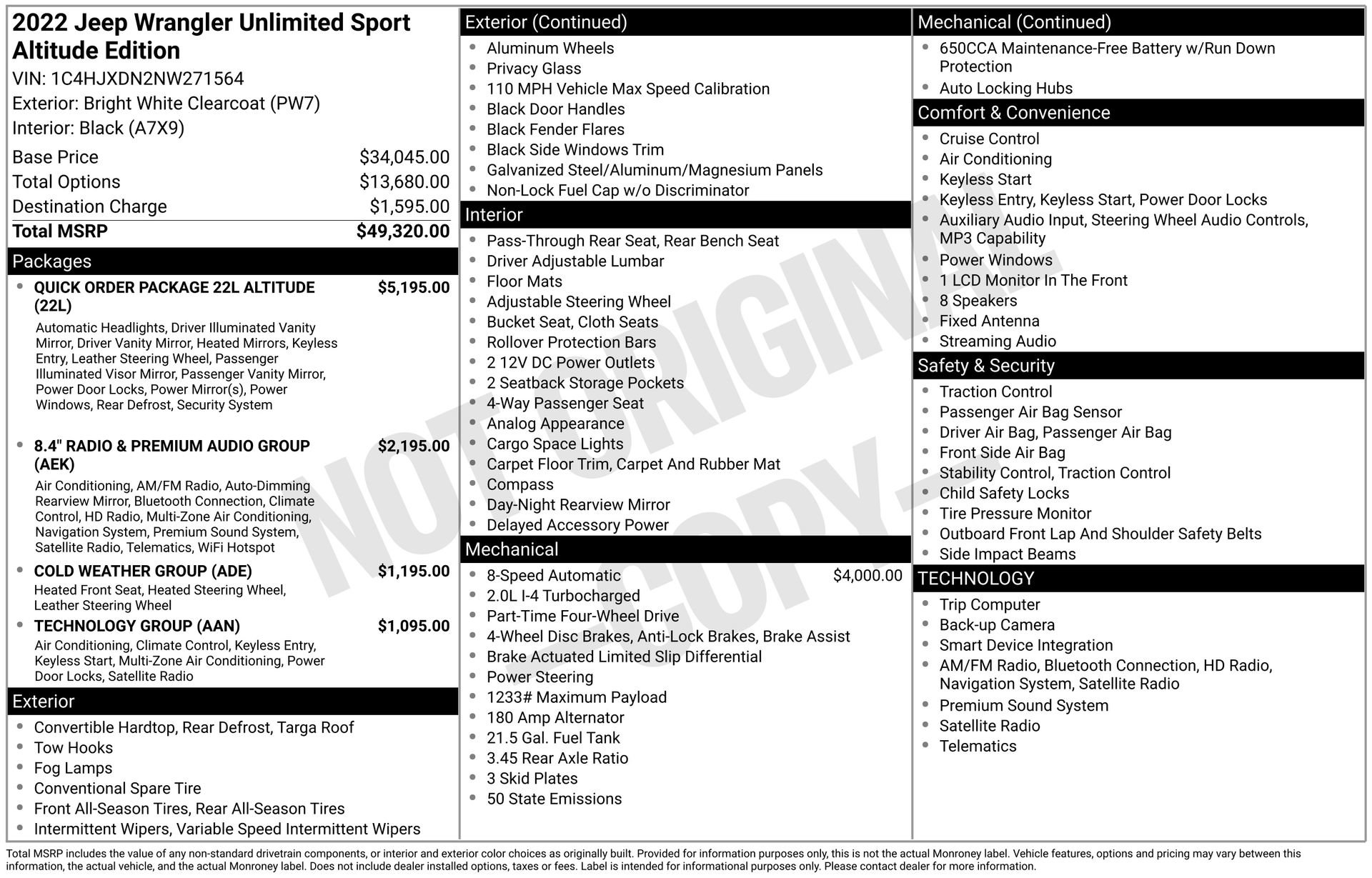 Used 2022 Jeep Wrangler Unlimited Sport AWD/4WD image 4