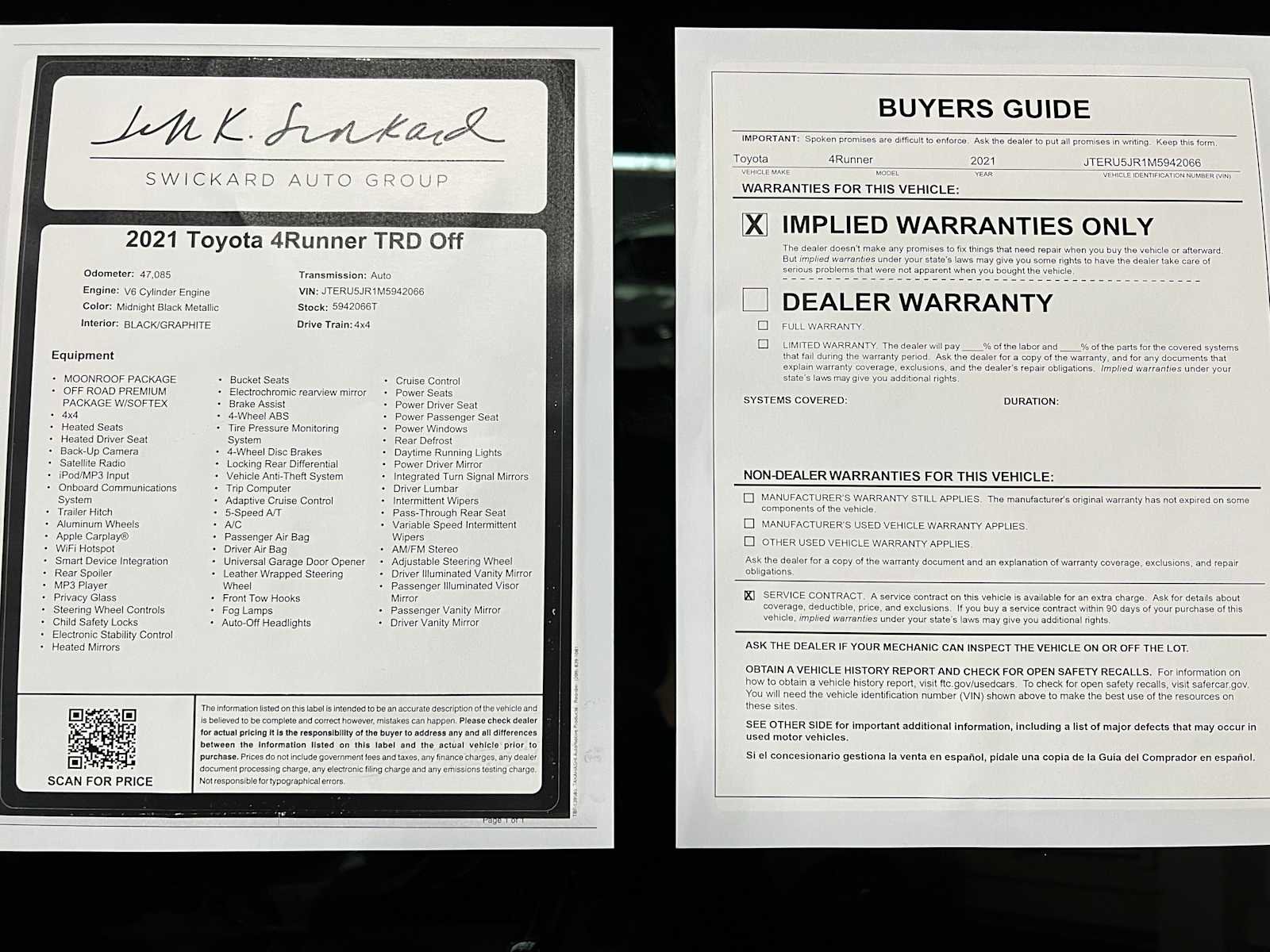 Used 2021 Toyota 4Runner TRD Off-Road Premium w/ Moonroof Package image 40