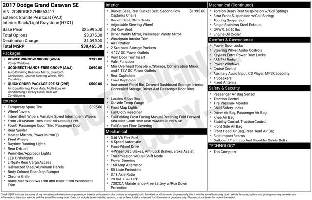 Used 2017 Dodge Grand Caravan SE w/ Power Window Group image 29