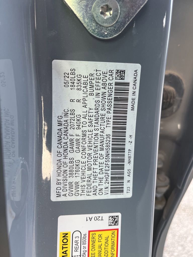 Certified 2022 Honda Civic Sport image 11