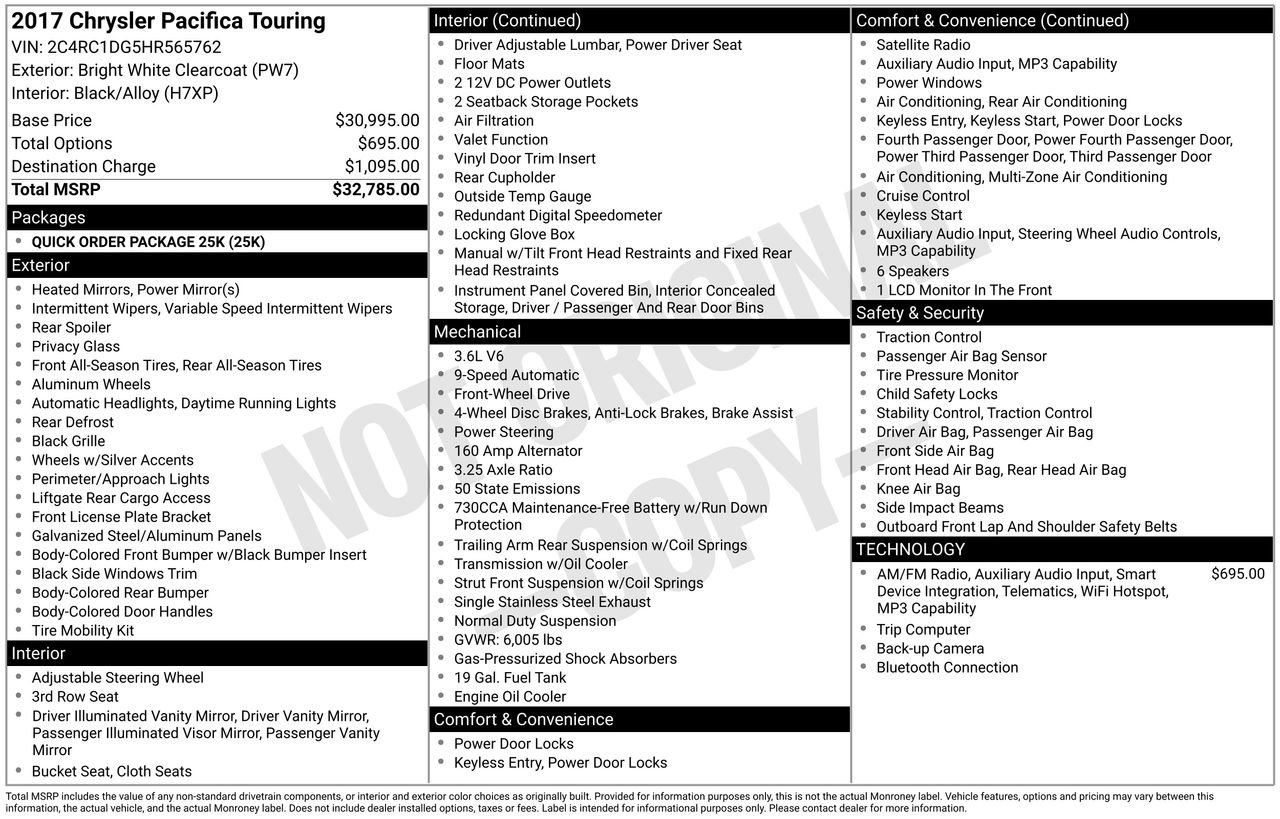 Used 2017 Chrysler Pacifica Touring image 42