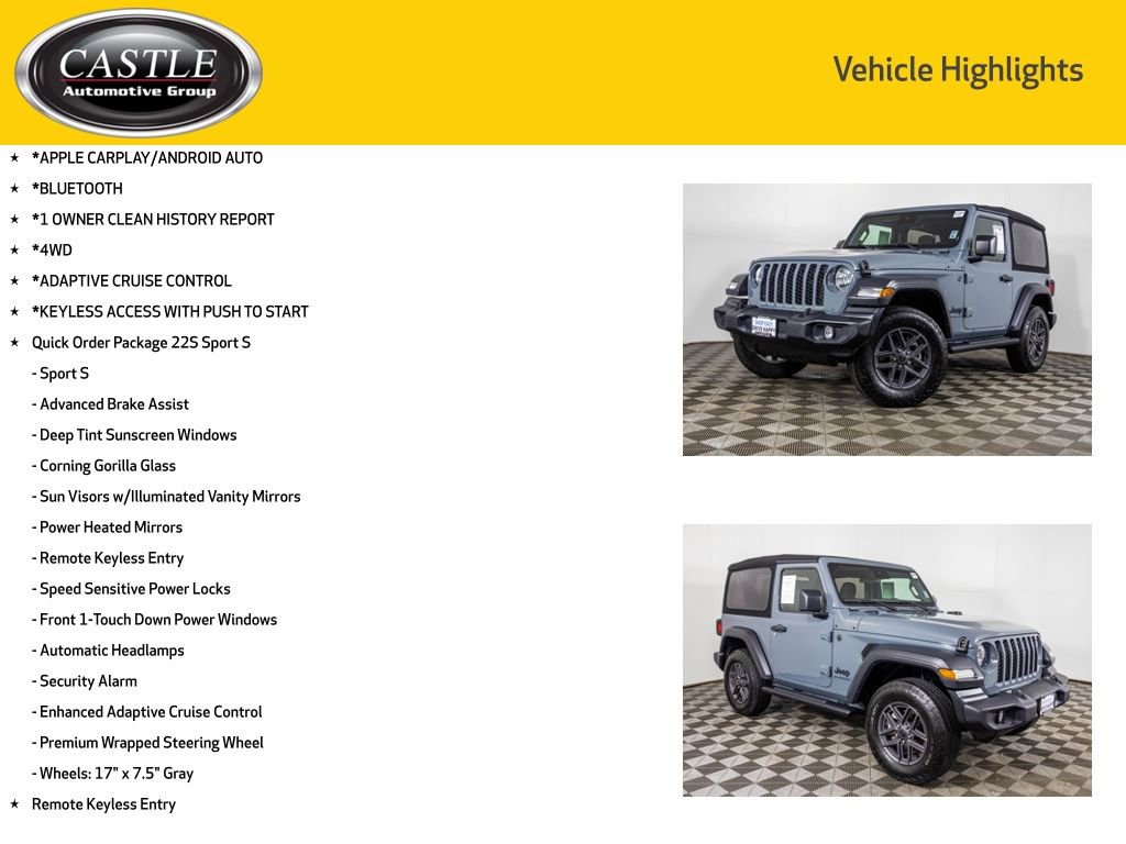 Used 2024 Jeep Wrangler Sport AWD/4WD image 3