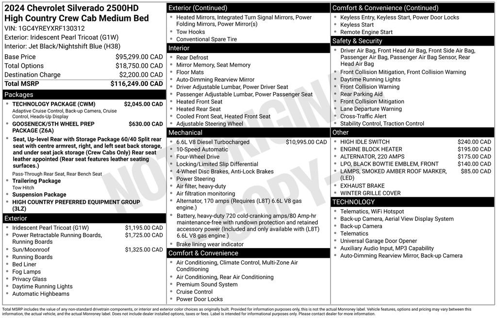Used 2024 Chevrolet Silverado 2500 High Country w/ Technology Package AWD/4WD image 31