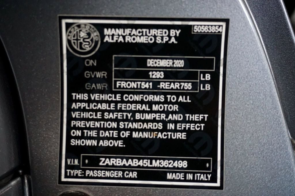 Used 2020 Alfa Romeo 4C Spider w/ Bright Package RWD image 20