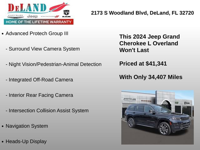 Used 2024 Jeep Grand Cherokee L Overland w/ Advanced Protech Group III AWD/4WD image 18