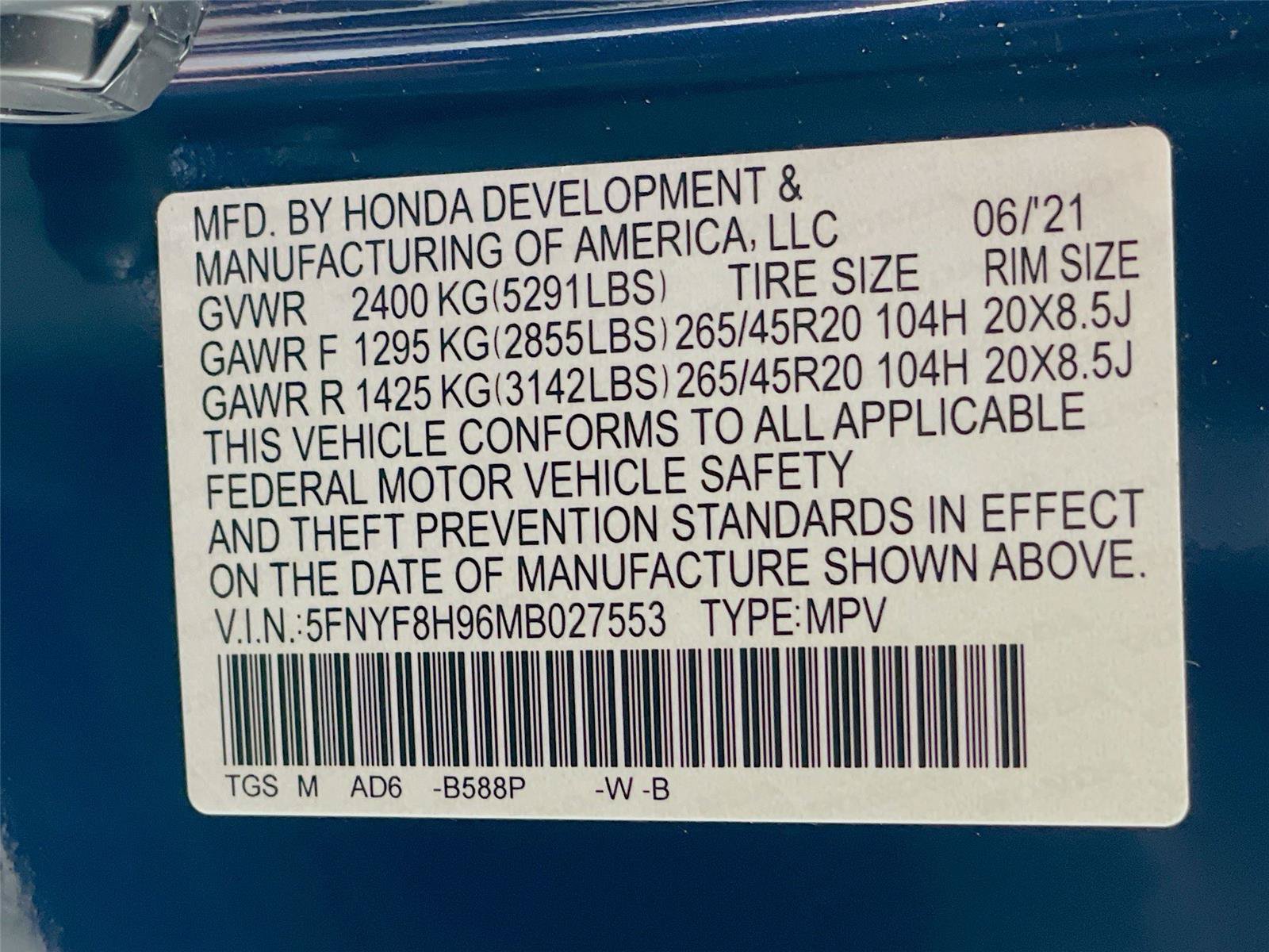 Certified 2021 Honda Passport Touring image 37