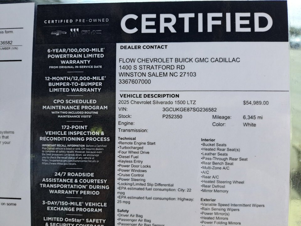 Certified 2025 Chevrolet Silverado 1500 LTZ w/ LTZ Convenience Package II image 35