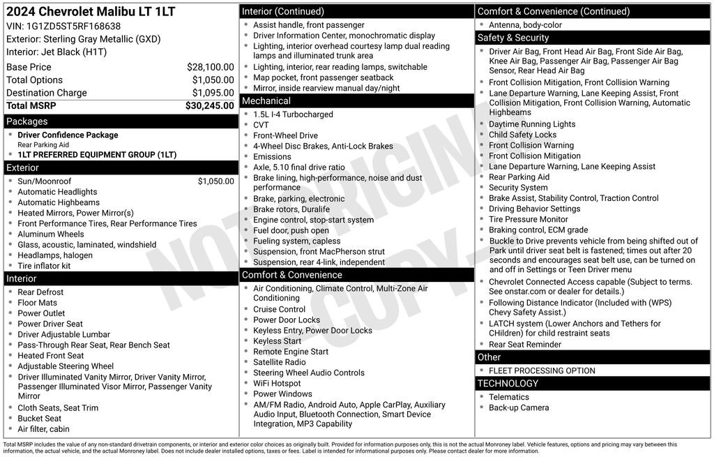 Used 2024 Chevrolet Malibu LT FWD image 49