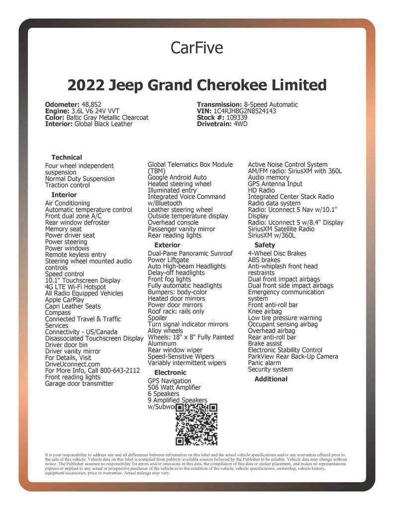 Used 2022 Jeep Grand Cherokee Limited image 34