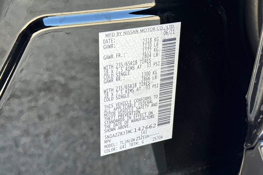 Used 2021 Nissan Murano SV w/ Cargo Package image 26