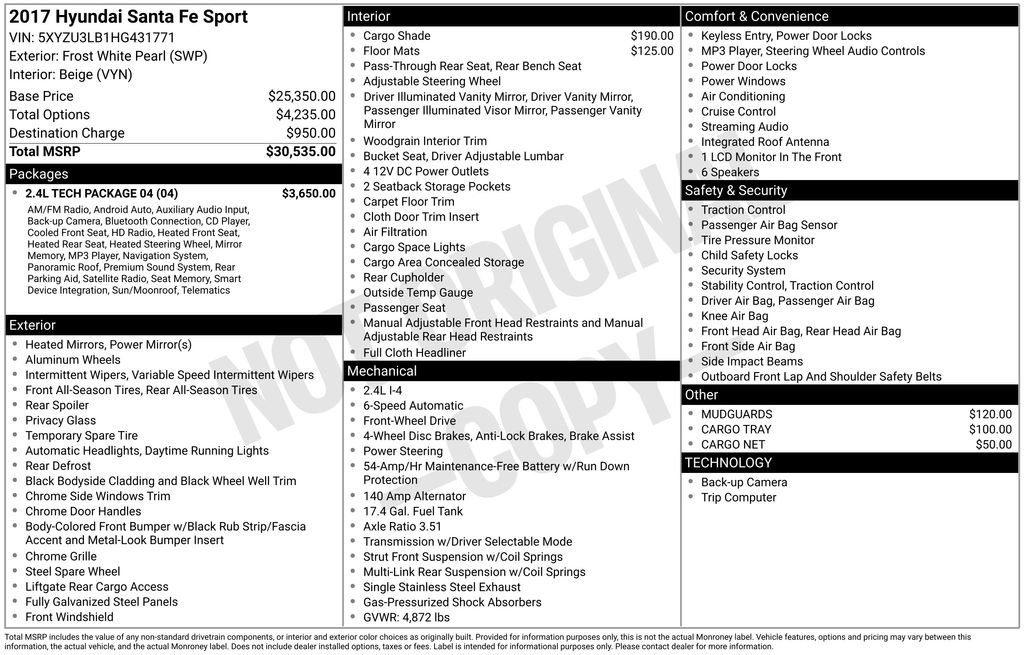 Used 2017 Hyundai Santa Fe Sport w/ 2.4L Tech Package 04 image 11