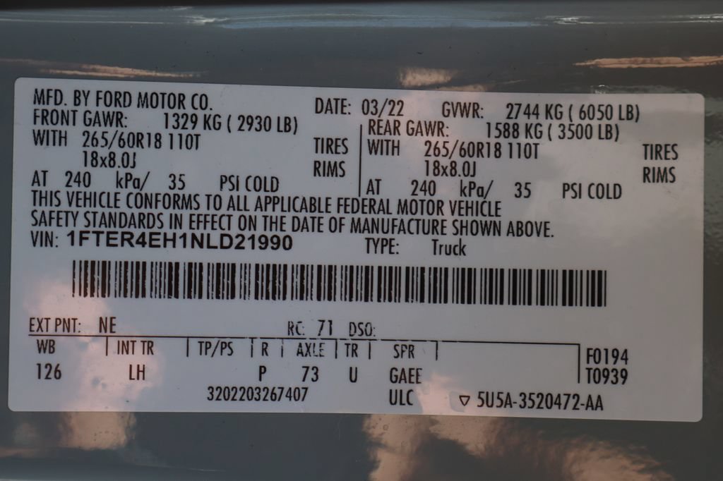 Used 2022 Ford Ranger XLT w/ Equipment Group 302A High RWD image 55