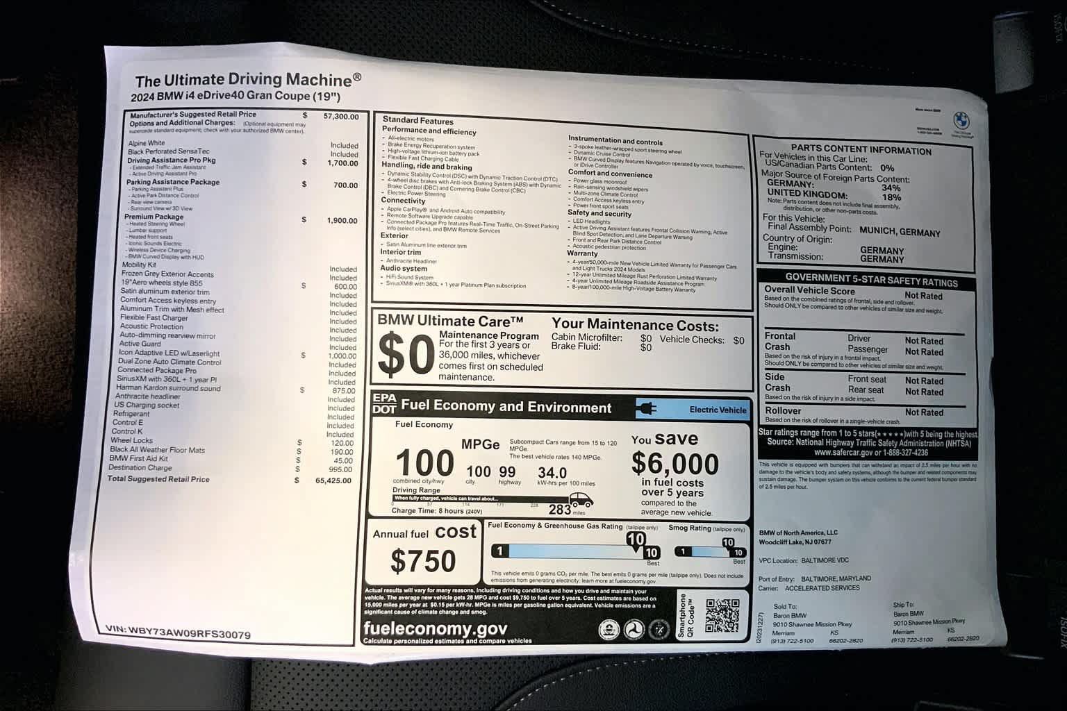 Used 2024 BMW i4 eDrive40 w/ Premium Package RWD image 22