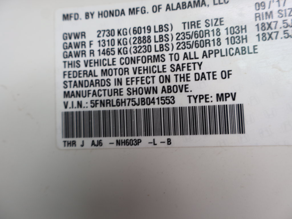 Certified 2018 Honda Odyssey EX-L image 9