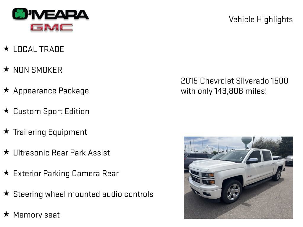 Used 2015 Chevrolet Silverado 1500 LTZ Z71 w/ Custom Sport Edition AWD/4WD image 8