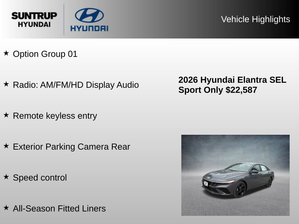 Used 2026 Hyundai Elantra Sport FWD image 8