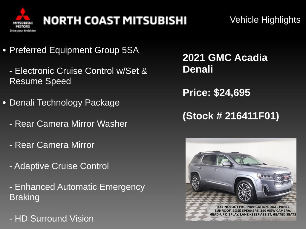 Used 2021 GMC Acadia Denali w/ Denali Technology Package AWD/4WD image 2