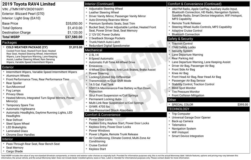 Used 2019 Toyota RAV4 Limited w/ Cold Weather Package image 15