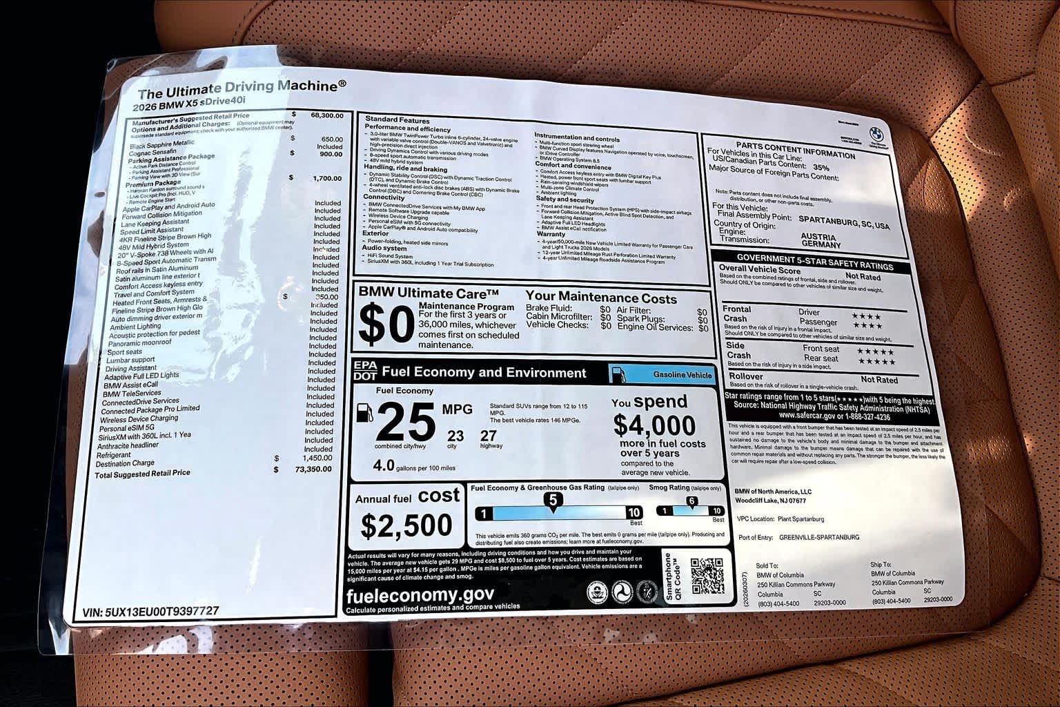 New 2026 BMW X5 sDrive40i w/ Premium Package RWD image 19