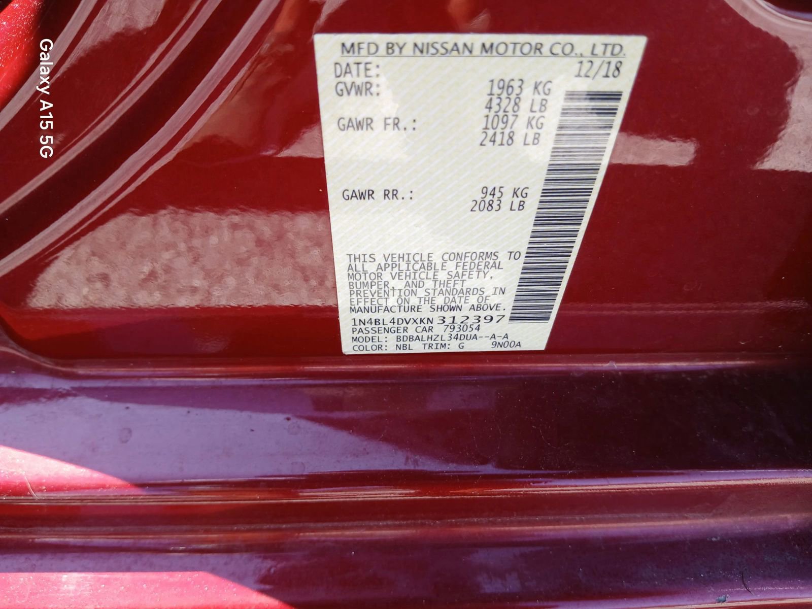 Used 2019 Nissan Altima 2.5 SV image 9