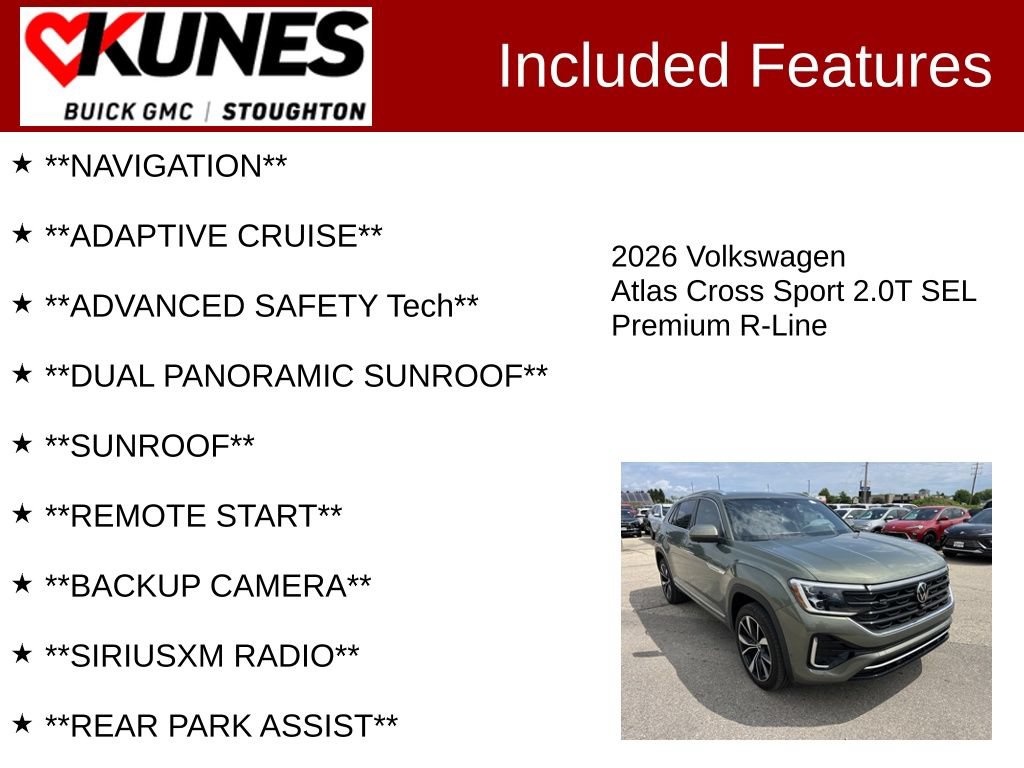 Used 2026 Volkswagen Atlas Cross Sport SEL Premium R-Line AWD/4WD image 2
