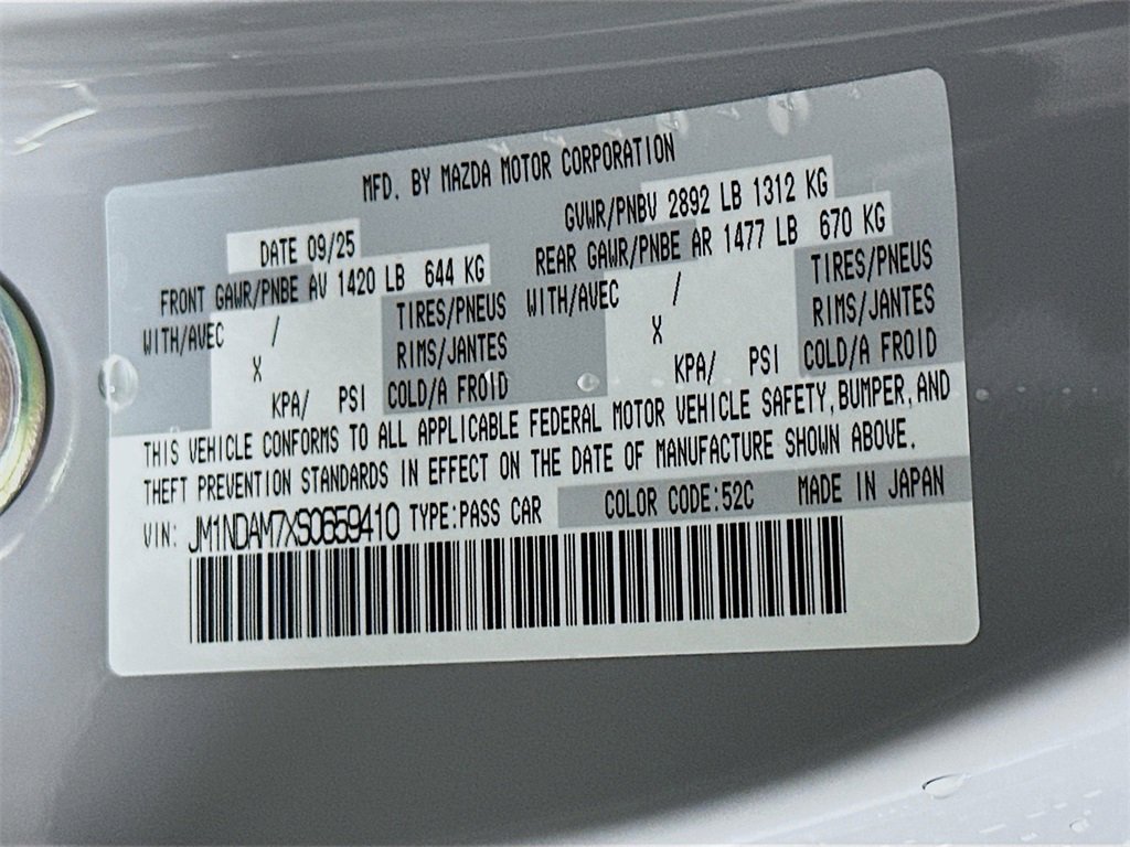 New 2025 MAZDA MX-5 Miata RF Grand Touring w/ Appearance Package image 36