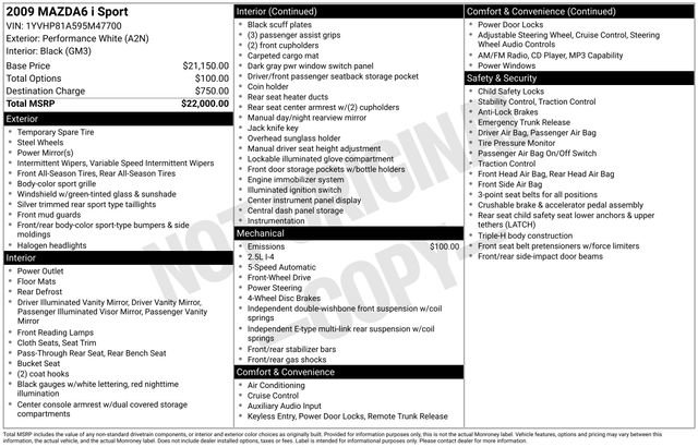 Used 2009 MAZDA MAZDA6 i Sport image 17