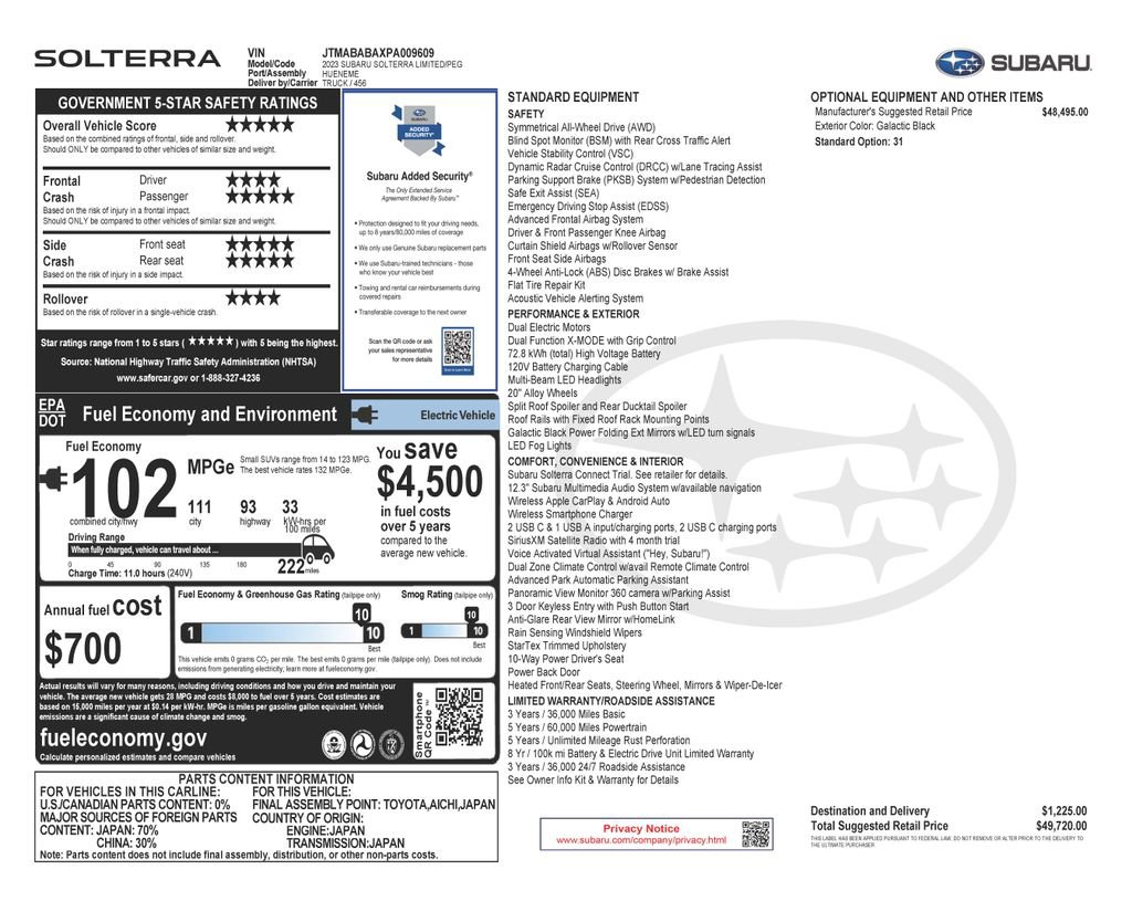 Used 2023 Subaru Solterra AWD image 2