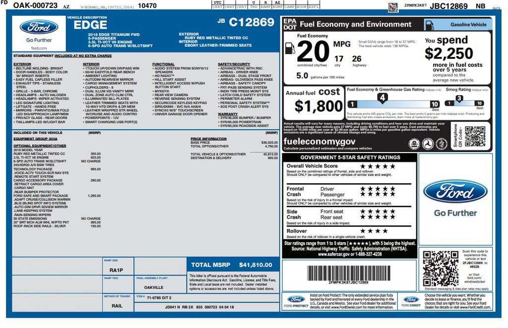 Used 2018 Ford Edge Titanium w/ Ford Safe & Smart Package FWD image 4