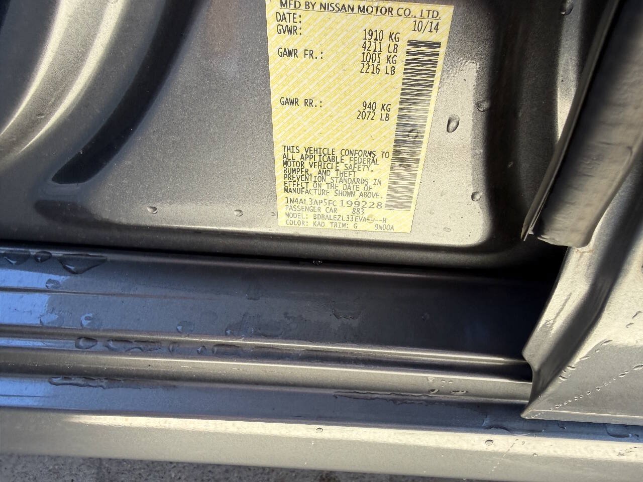 Used 2015 Nissan Altima 2.5 S w/ Power Driver Seat Package FWD image 11