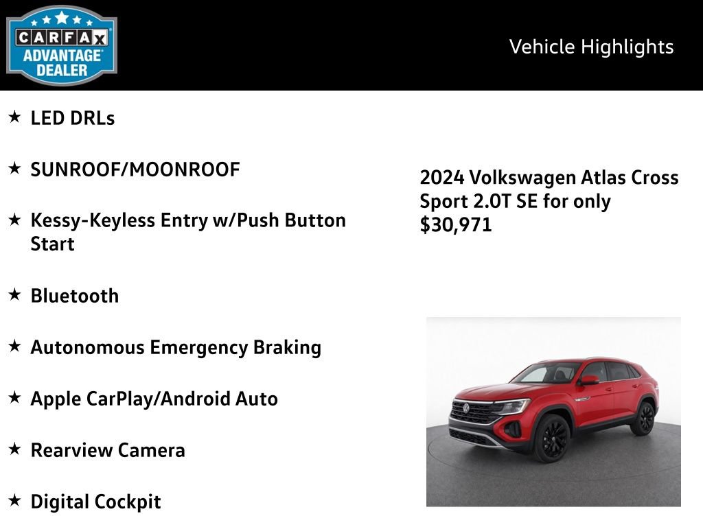 Certified 2024 Volkswagen Atlas Cross Sport SE AWD/4WD image 4