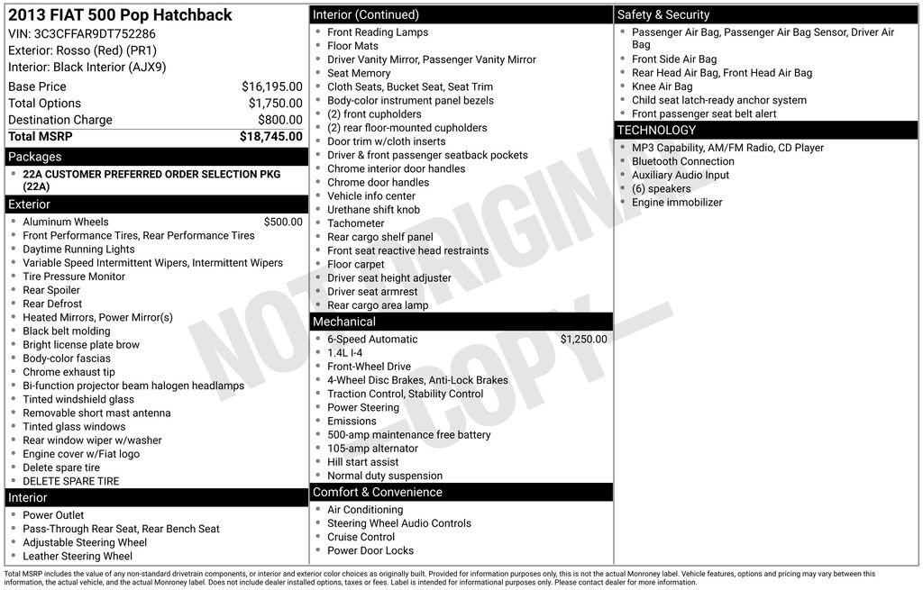 Used 2013 FIAT 500 Pop FWD image 6