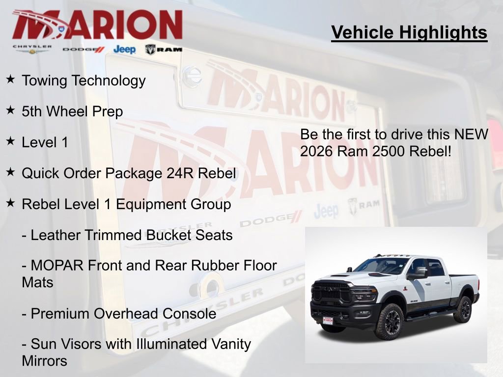 New 2026 RAM 2500 Rebel w/ Rebel Level 1 Equipment Group AWD/4WD image 5