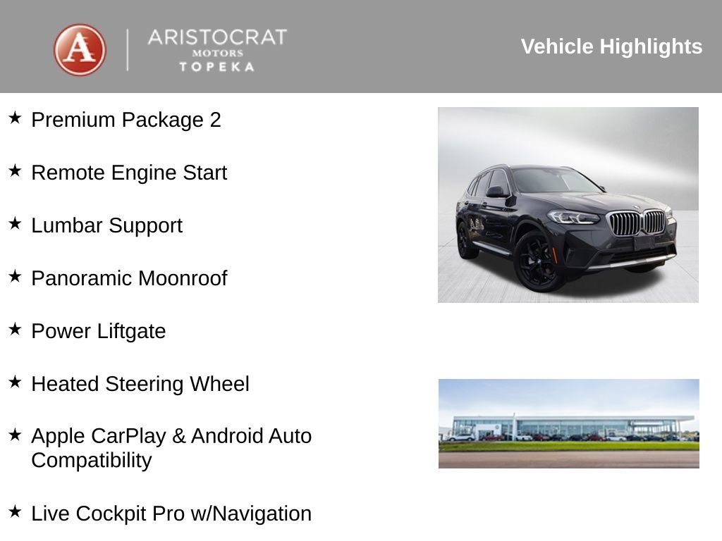 Used 2022 BMW X3 xDrive30i w/ Premium Package 2 image 2