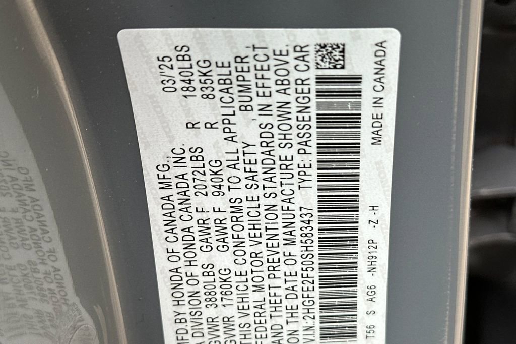 Certified 2025 Honda Civic Sport image 35
