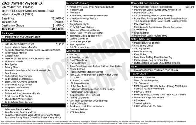 Used 2020 Chrysler Voyager Lxi FWD image 16