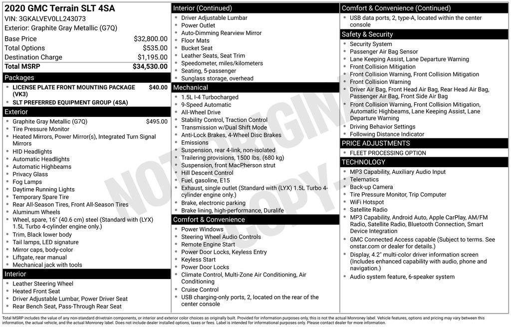 Used 2020 GMC Terrain SLT AWD/4WD image 4