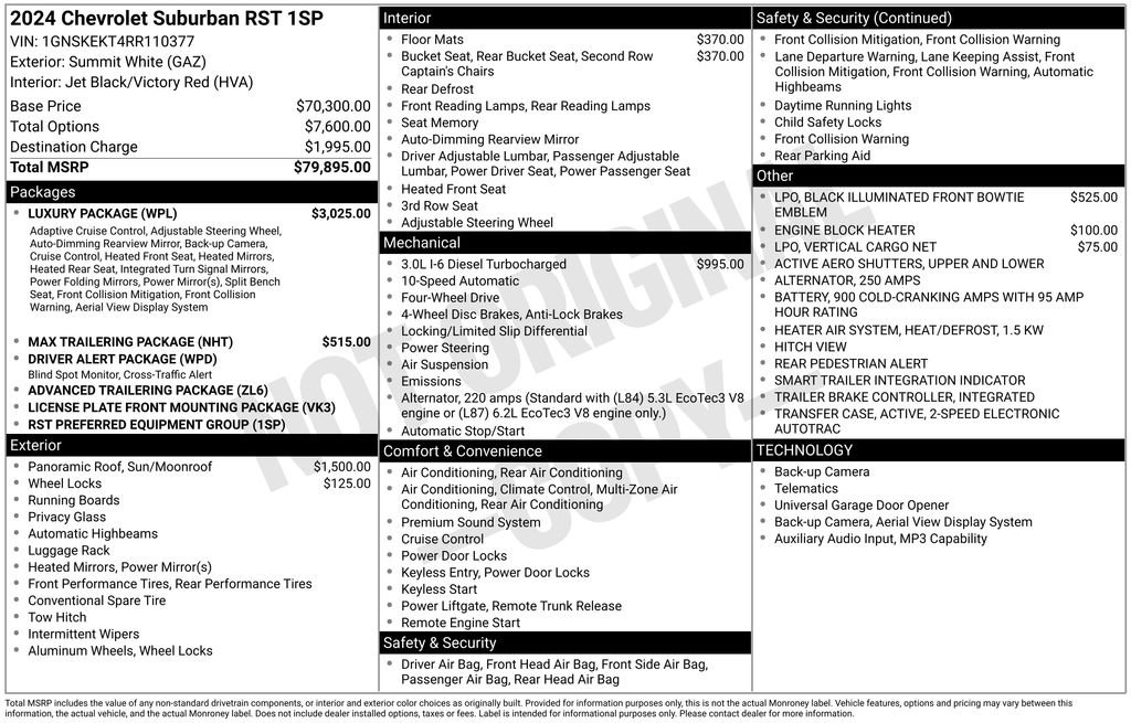 Used 2024 Chevrolet Suburban RST w/ Luxury Package image 6