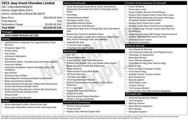 Used 2023 Jeep Grand Cherokee Limited AWD/4WD image 7