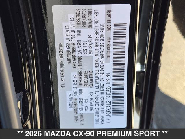 New 2026 MAZDA CX-90 3.3 Turbo w/ Premium Sport Pkg AWD/4WD image 15