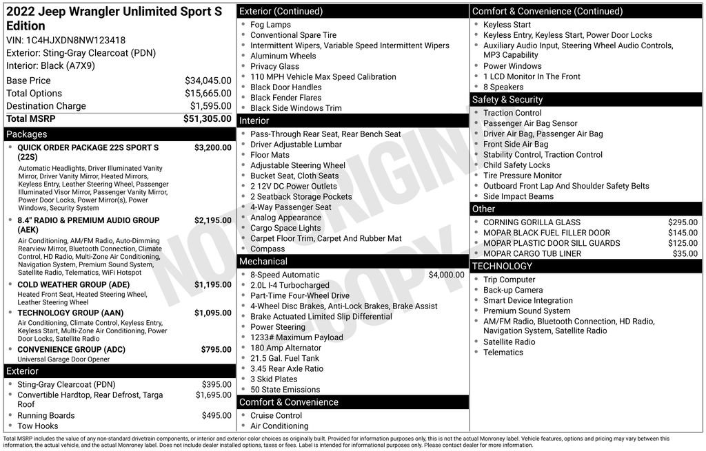 Used 2022 Jeep Wrangler Unlimited Sport image 21