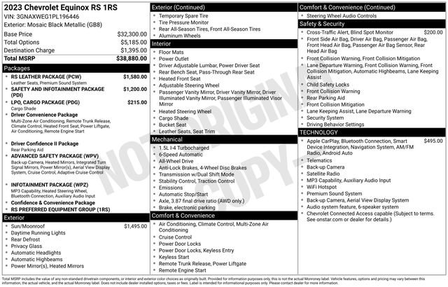 Used 2023 Chevrolet Equinox RS w/ RS Leather Package AWD/4WD image 24